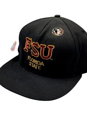 VTG NEW  FSU Florida State Seminoles NCAA Snapback Cap Hat Black